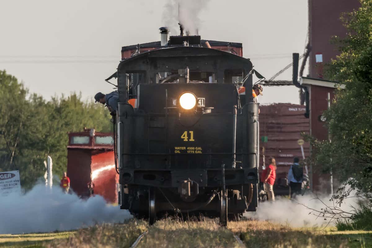 Train pulling away from the platform